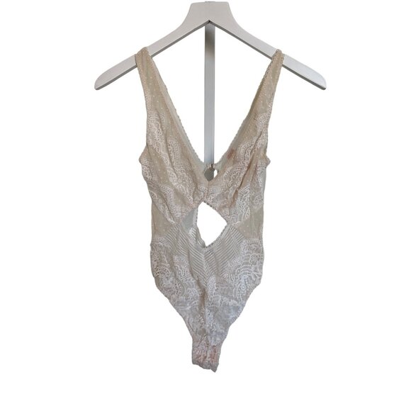 Victorias Secret Ivory Lace Mesh Bodysuit - Picture 1 of 6